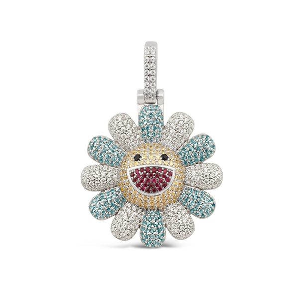 Blue TM Flower Pendant (.925 Sterling Silver) – Kuyashii Jewelry