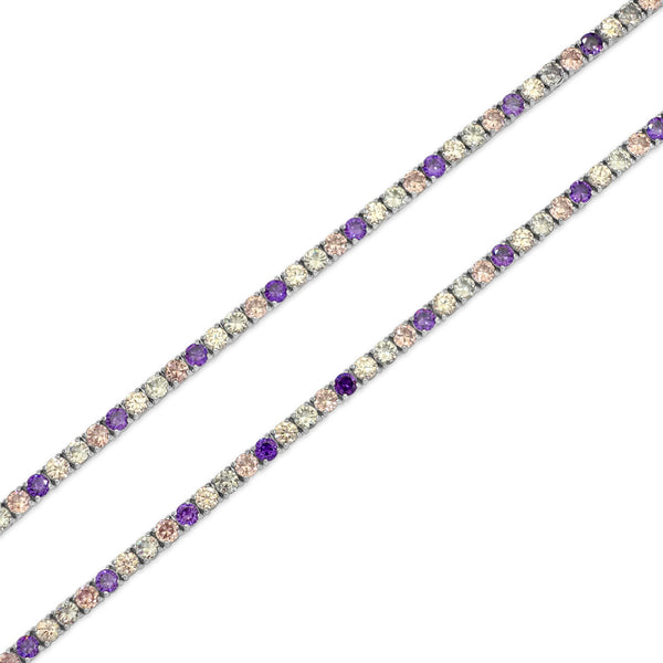 Lilac 4mm Tennis Chain (Stainless Steel) – Kuyashii Jewelry