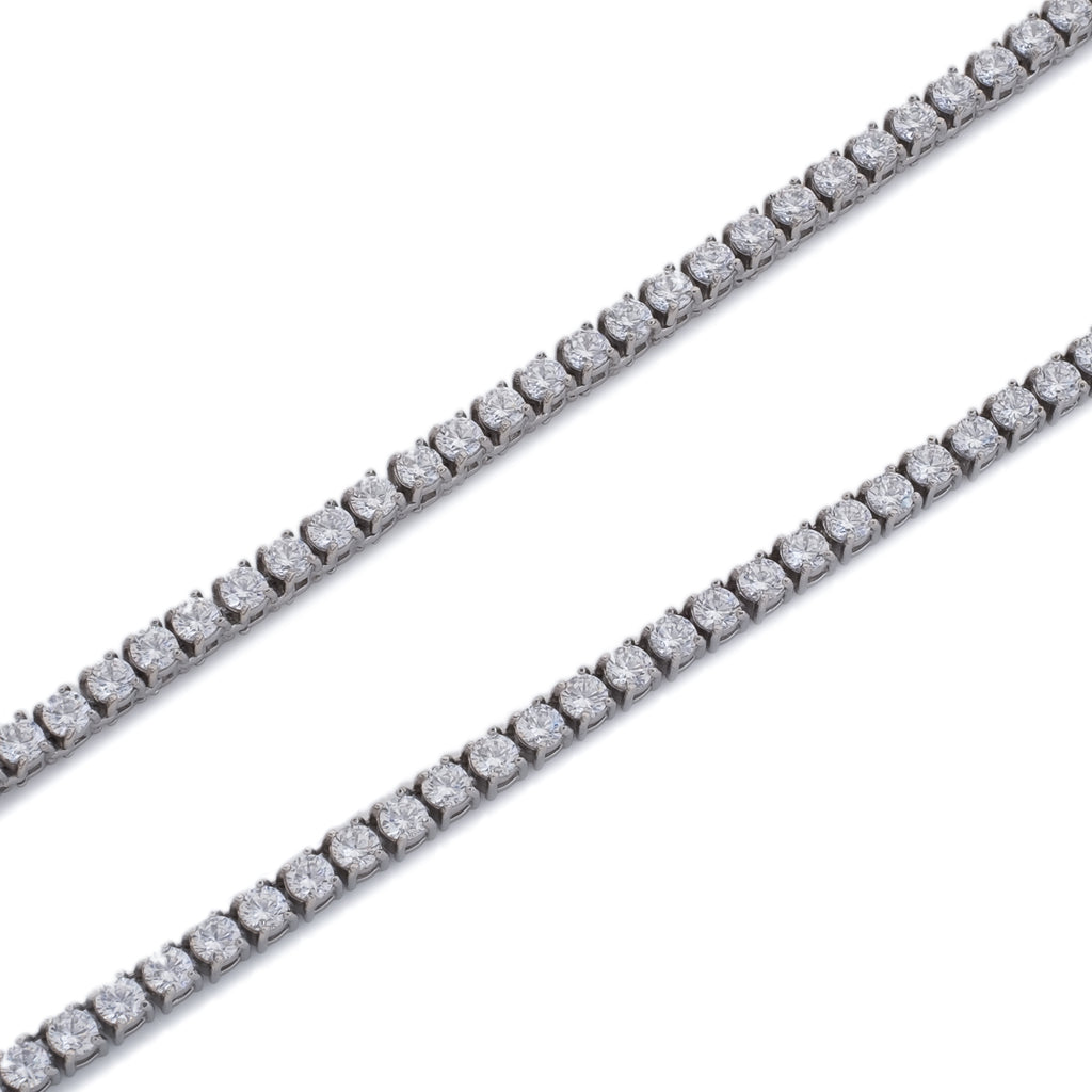 White 4mm Tennis Chain (Stainless Steel)