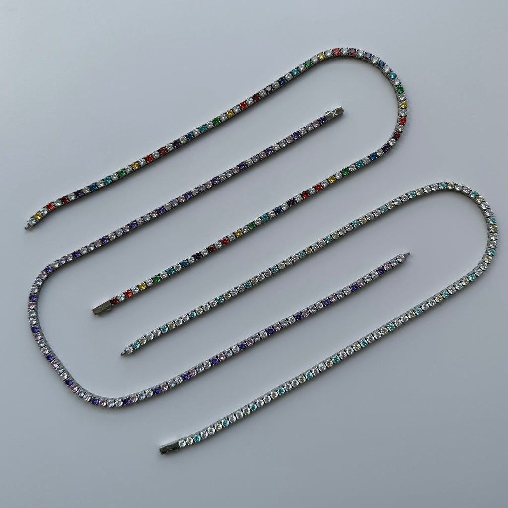 Rainbow 4mm Tennis Chain (Stainless Steel)