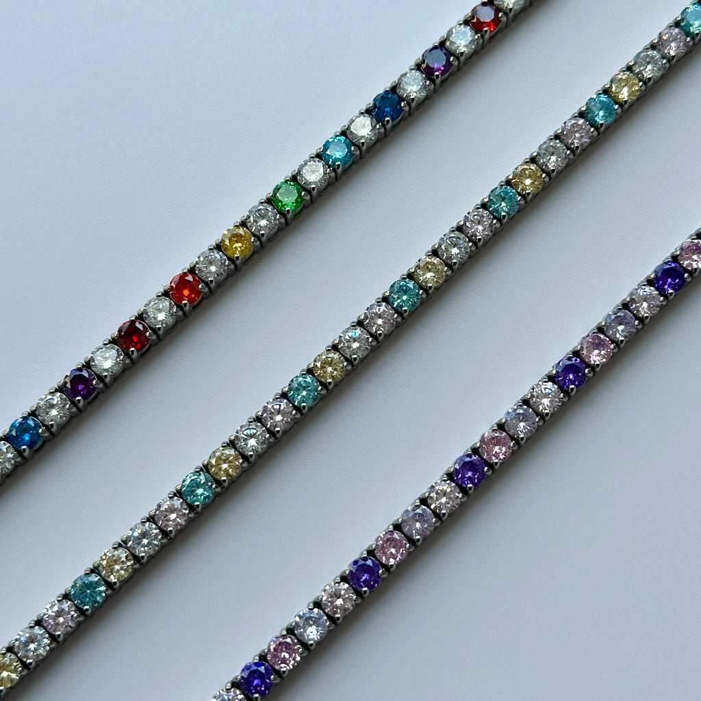 Rainbow 4mm Tennis Chain (Stainless Steel)