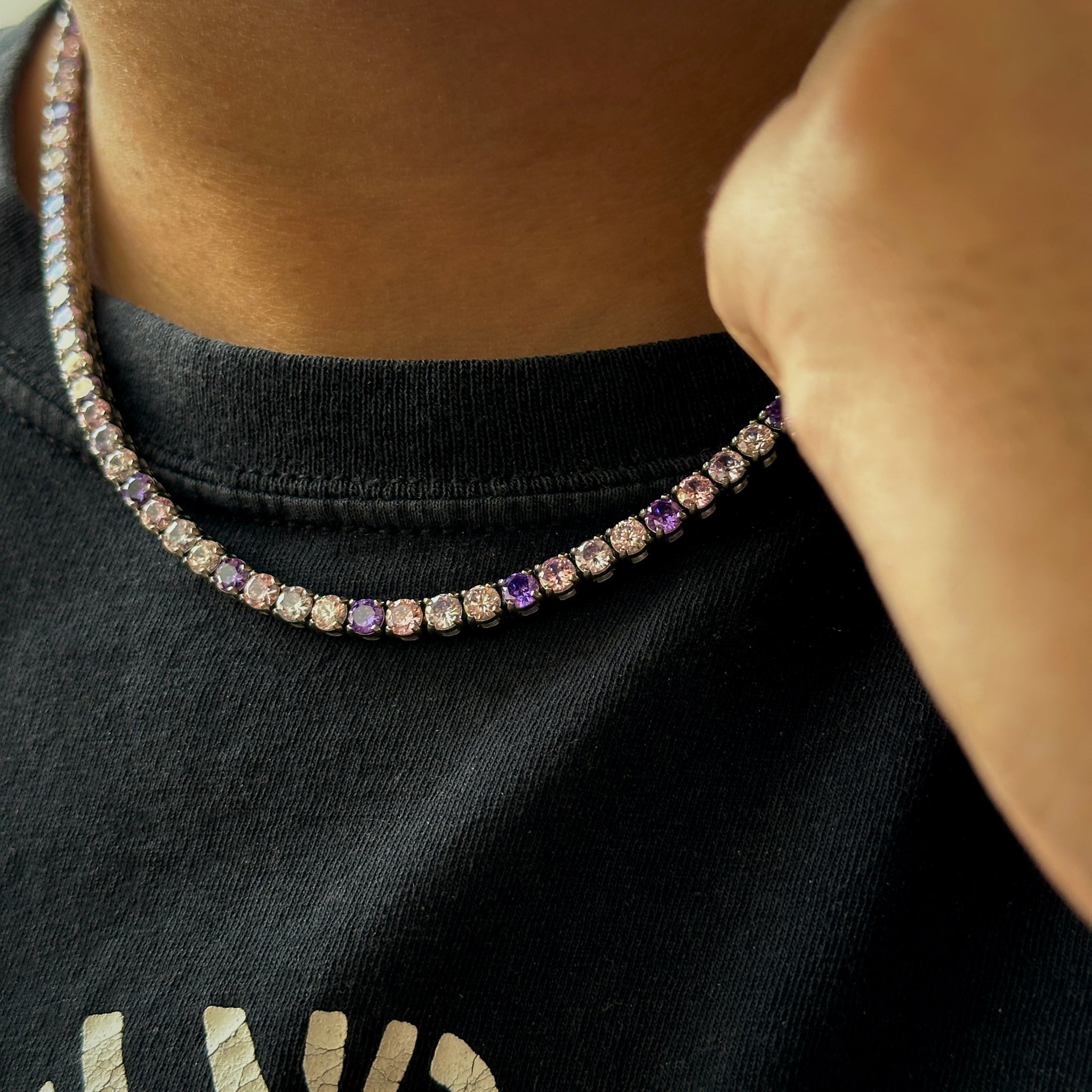 Lilac 4mm Tennis Chain (Stainless Steel) – Kuyashii Jewelry