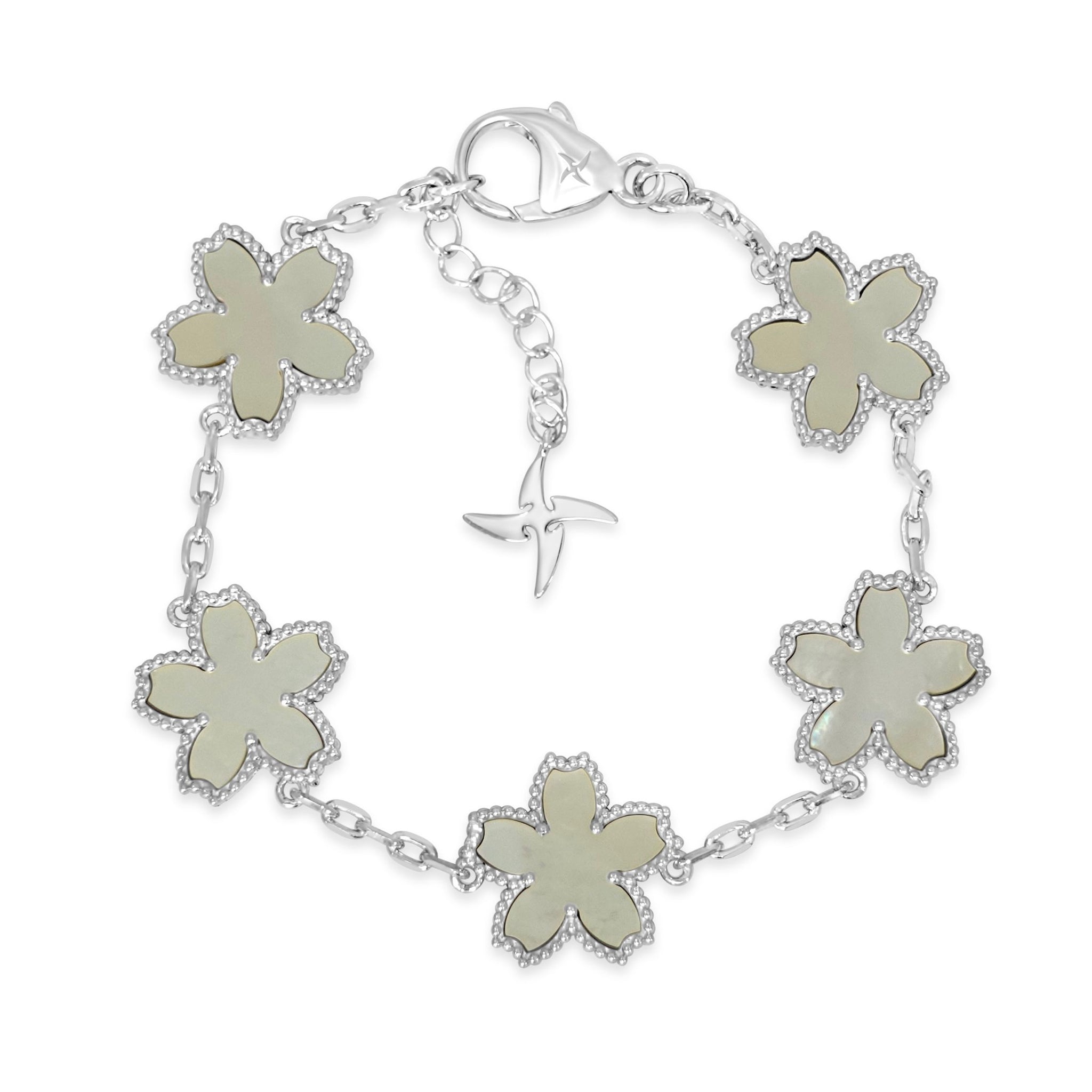 Mother of Pearl Sakura Motif Bracelet [.925 Sterling Silver