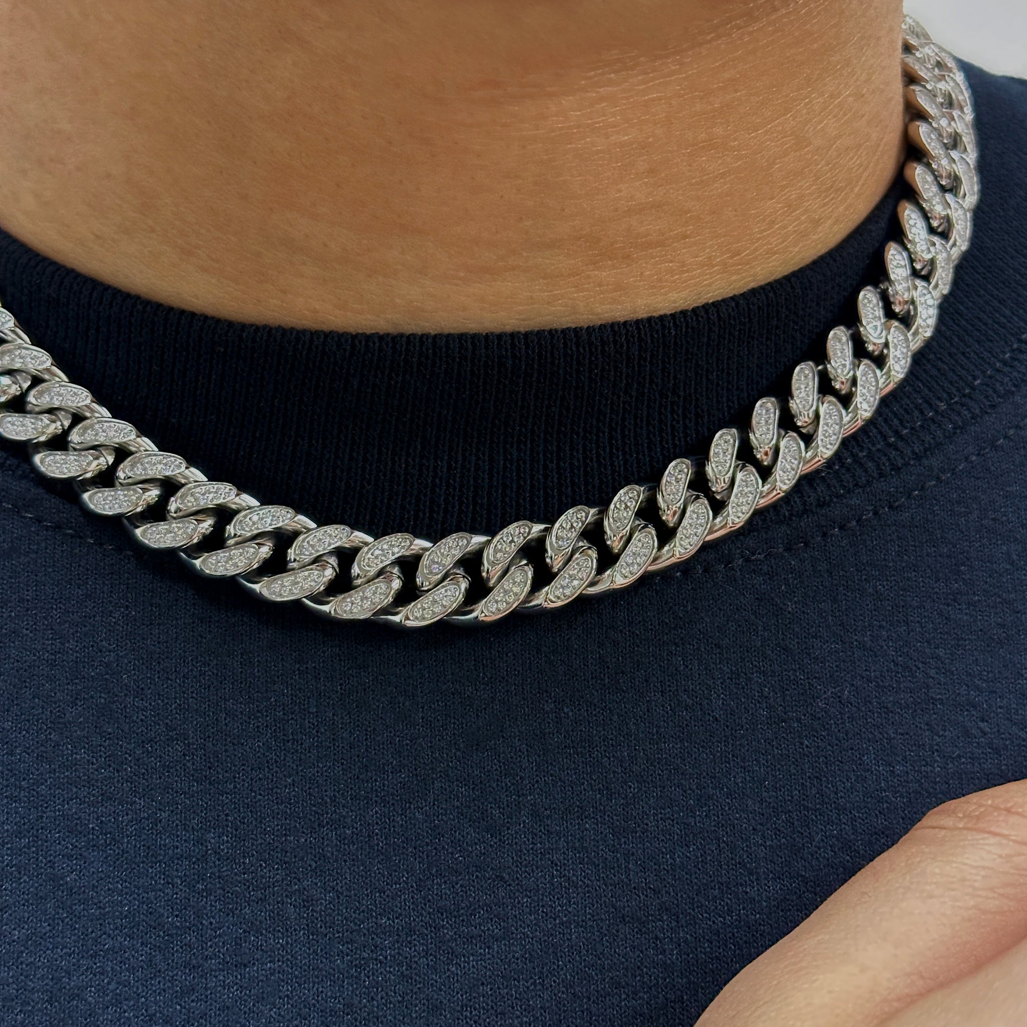 IcedOut Cuban Linkネックレス 幅12mm Learn 12mm Iced Cuban Link Chain | RDP Jewelry