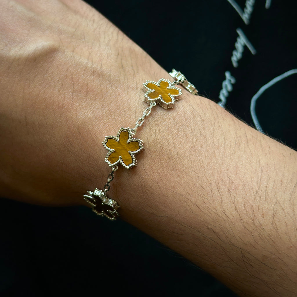 Sakura 5 Motif Bracelet (Tiger's Eye)