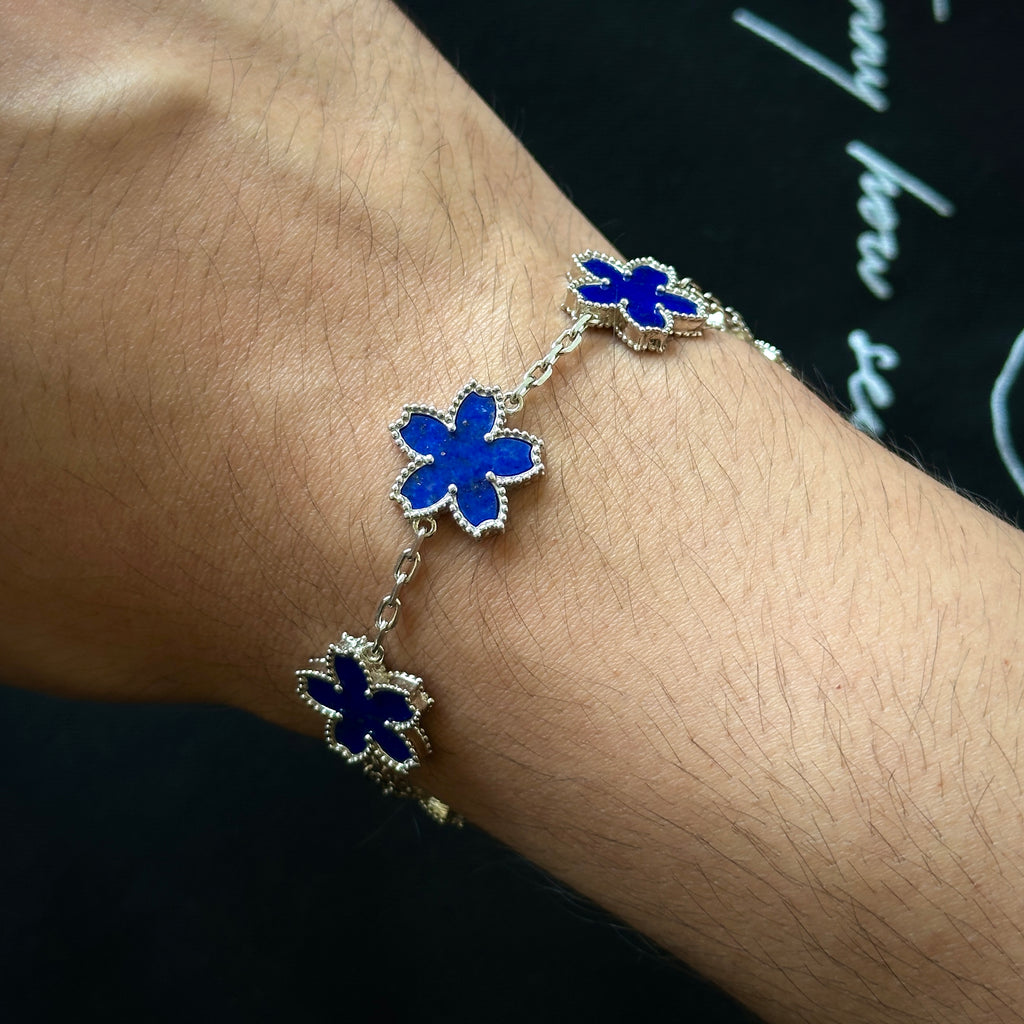 Sakura 5 Motif Bracelet (Lapis Lazuli)