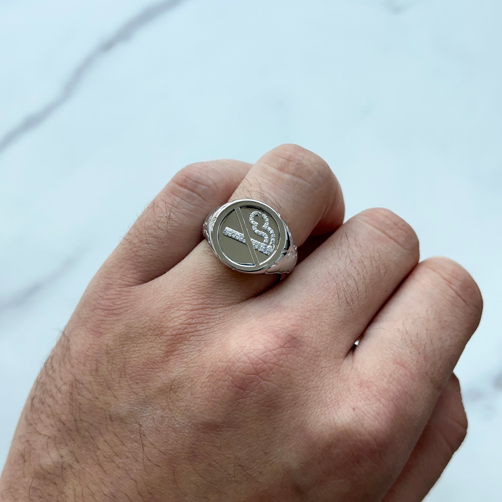 tobacco ring No Smoking Ring (.925 Sterling Silver) – Kuyashii Jewelry