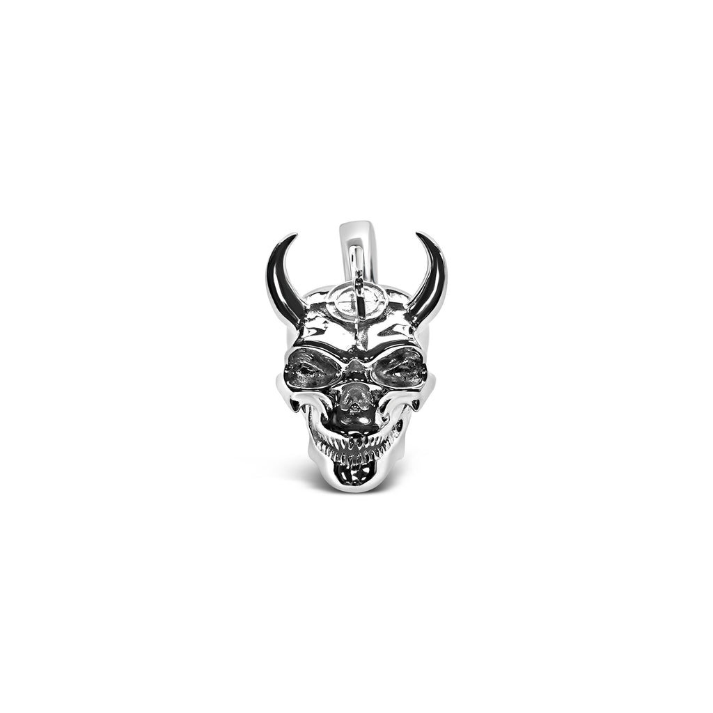 Micro Shuriken Through Skull Pendant (.925 Sterling Silver)