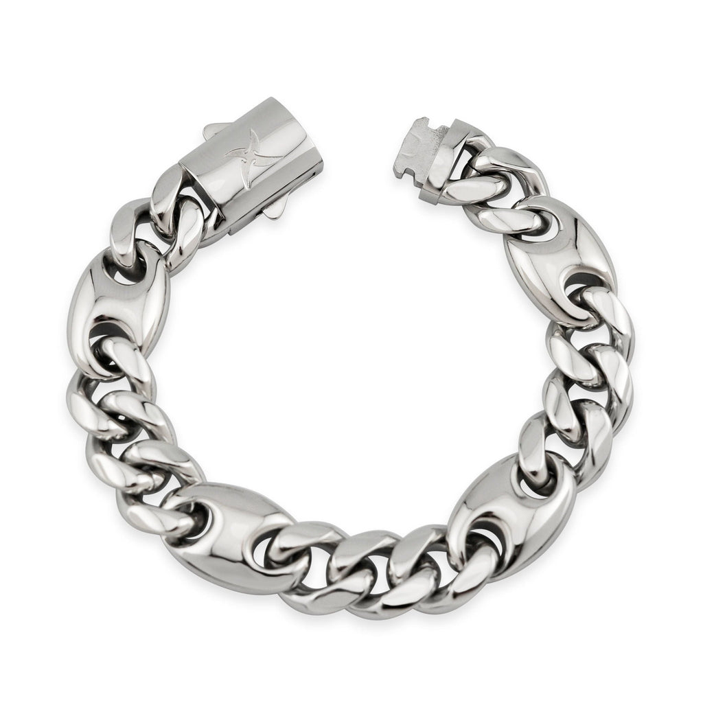 12mm Mariner Cuban Hybrid Link Bracelet (Stainless Steel)
