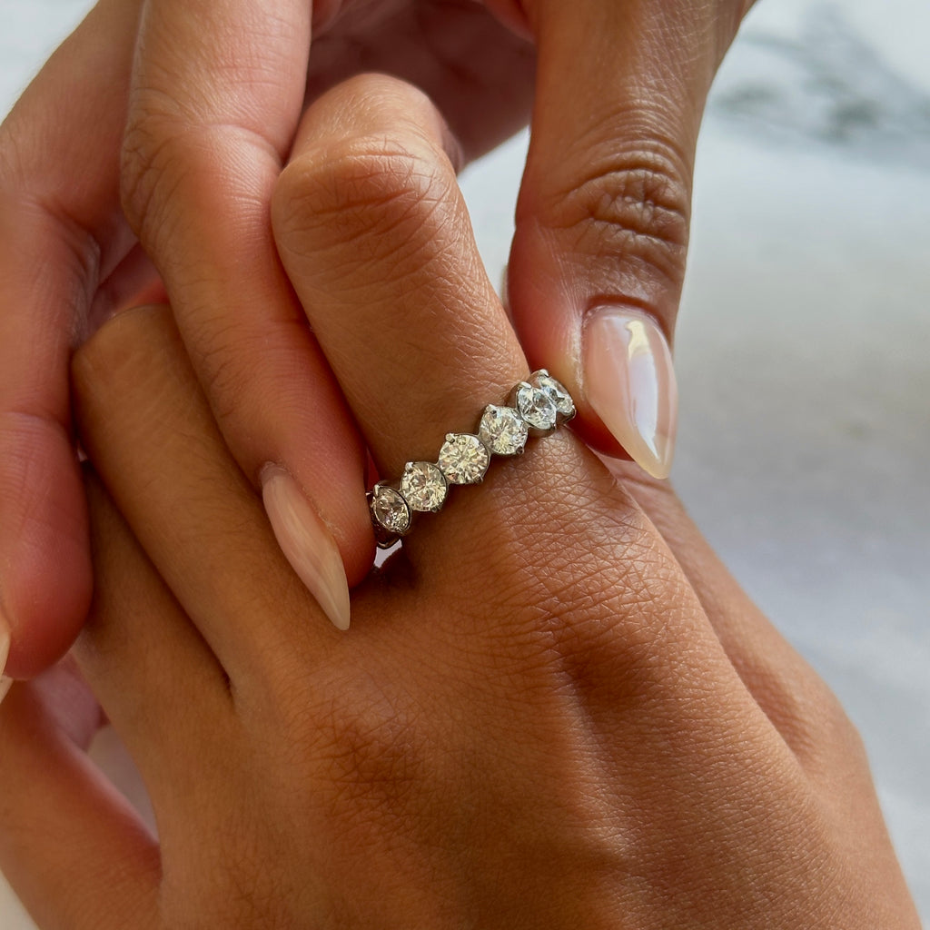 5mm White Round Eternity Ring (Stainless Steel)