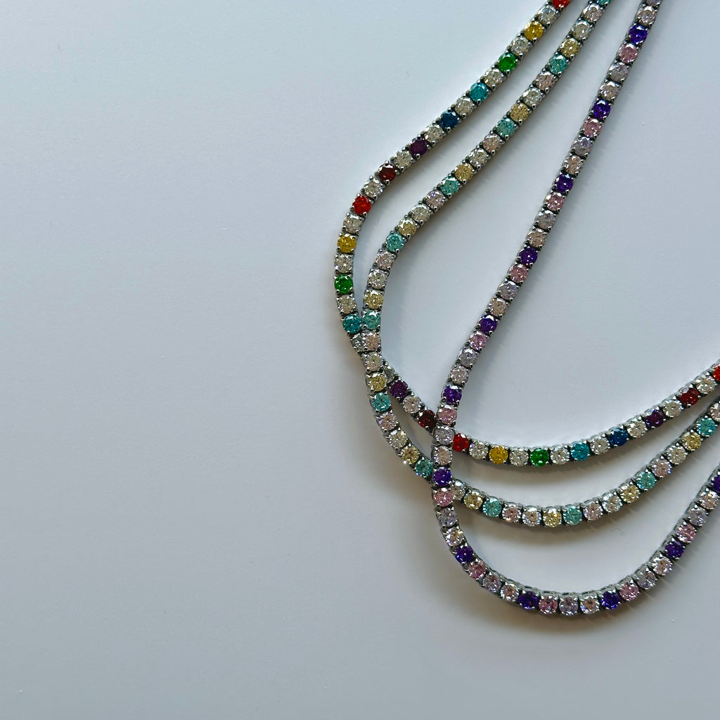 Rainbow 4mm Tennis Chain (Stainless Steel)