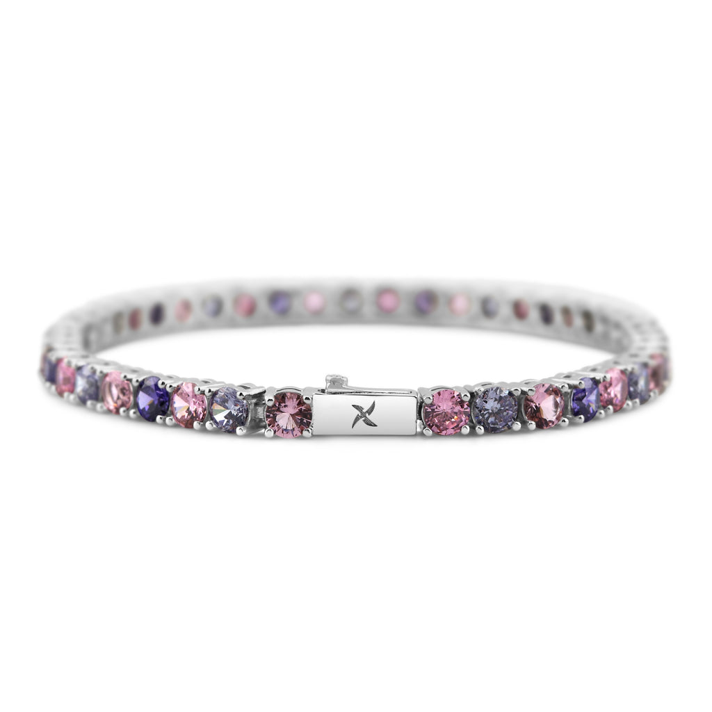 4mm Lilac Tennis Bracelet (.925 Sterling Silver)