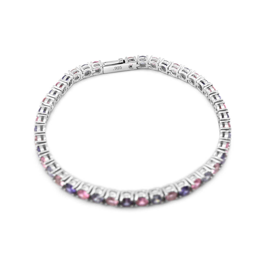 4mm Lilac Tennis Bracelet (.925 Sterling Silver)