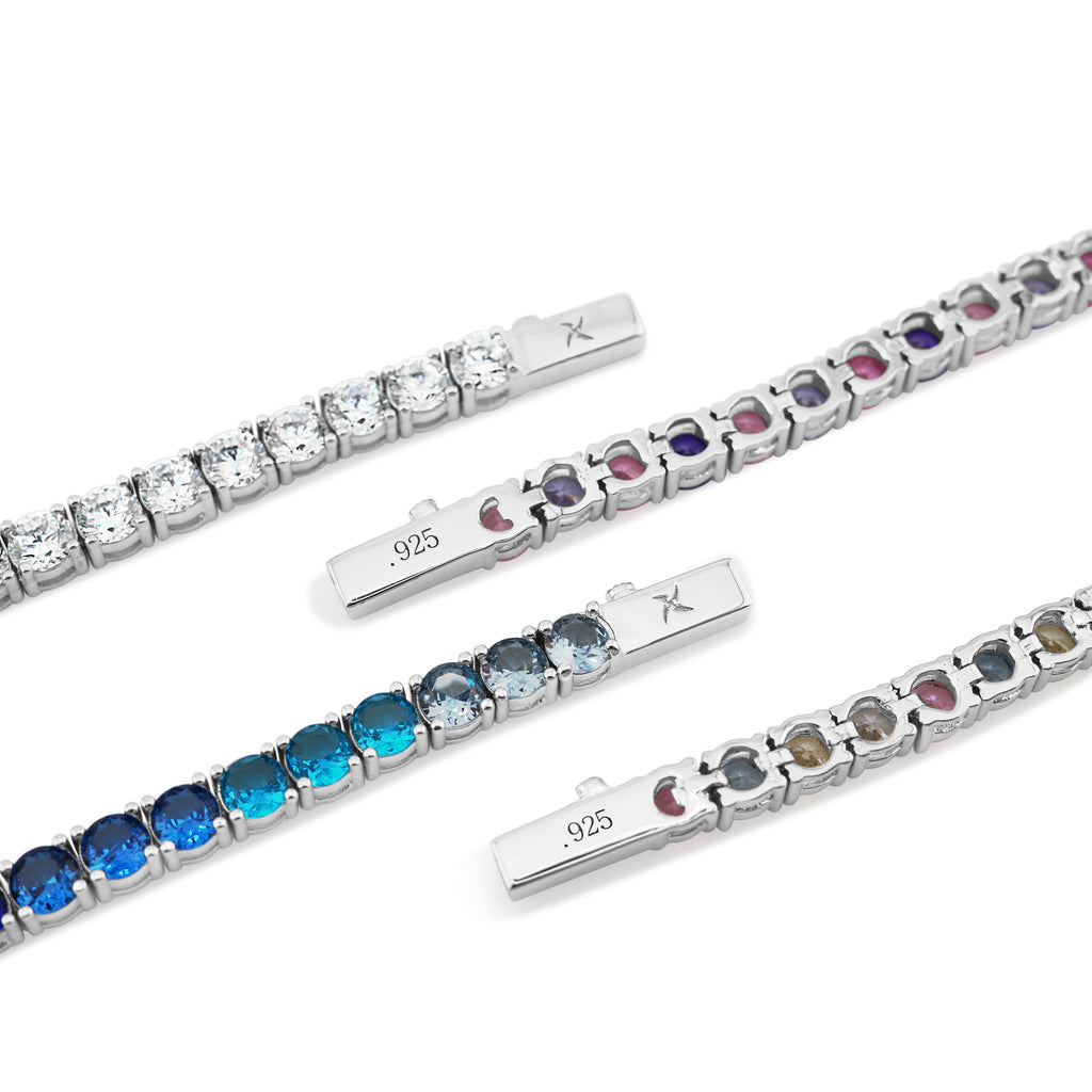 4mm Pure White Tennis Bracelet (.925 Sterling Silver)