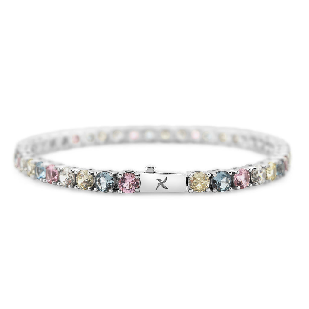 4mm Easter Pastel Tennis Bracelet (.925 Sterling Silver)