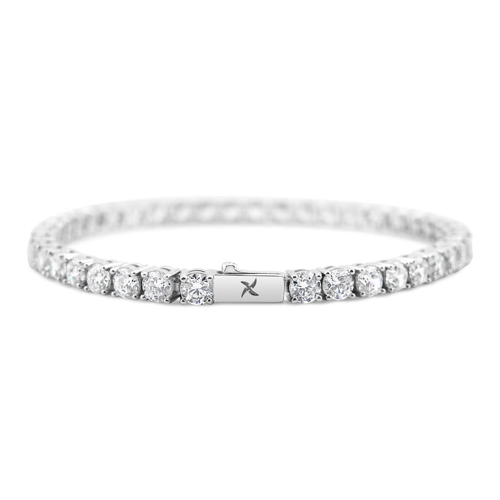 4mm Pure White Tennis Bracelet (.925 Sterling Silver)