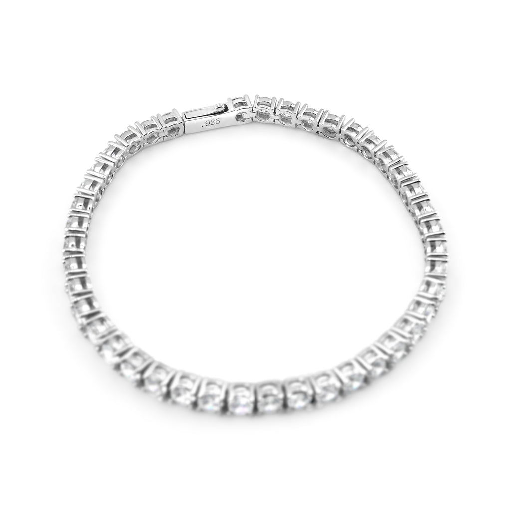 4mm Pure White Tennis Bracelet (.925 Sterling Silver)