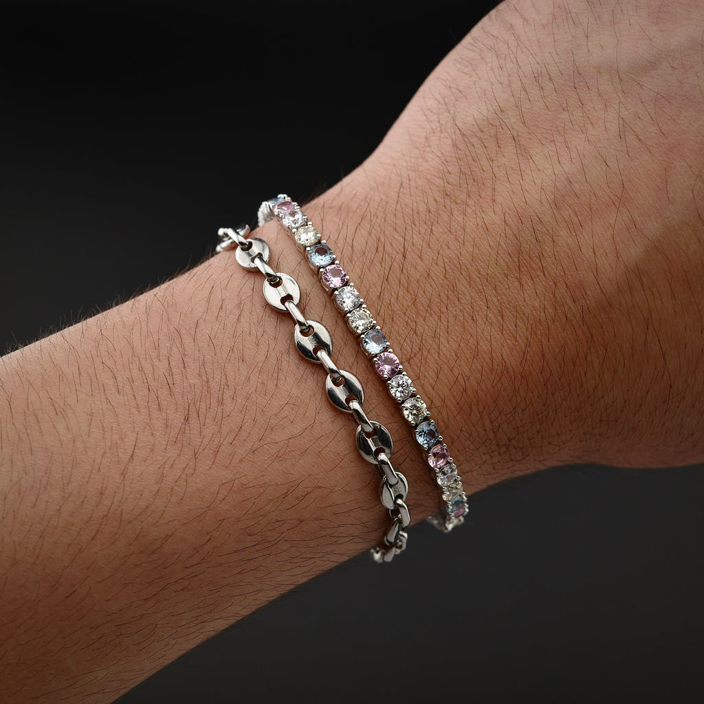 4mm Easter Pastel Tennis Bracelet (.925 Sterling Silver)