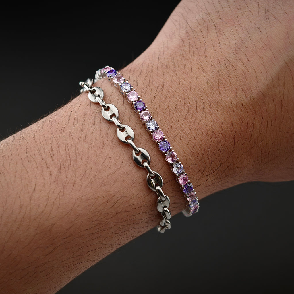 4mm Lilac Tennis Bracelet (.925 Sterling Silver)