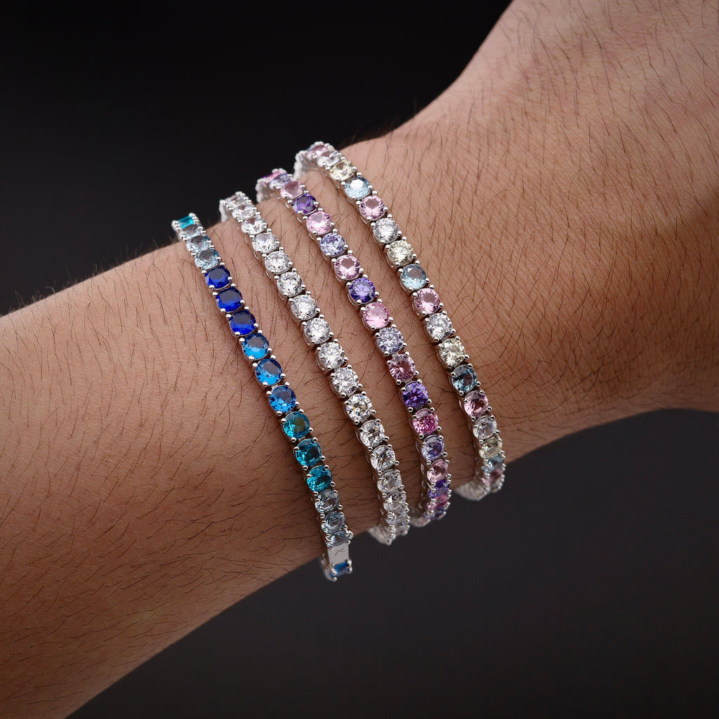 4mm Lilac Tennis Bracelet (.925 Sterling Silver)