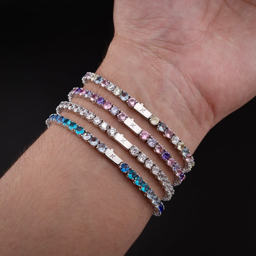 4mm Lilac Tennis Bracelet (.925 Sterling Silver)