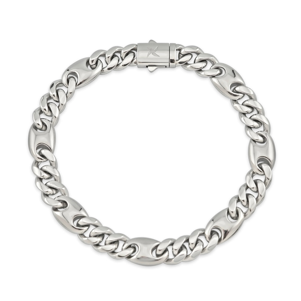 8mm Mariner Cuban Hybrid Link Bracelet (Stainless Steel)