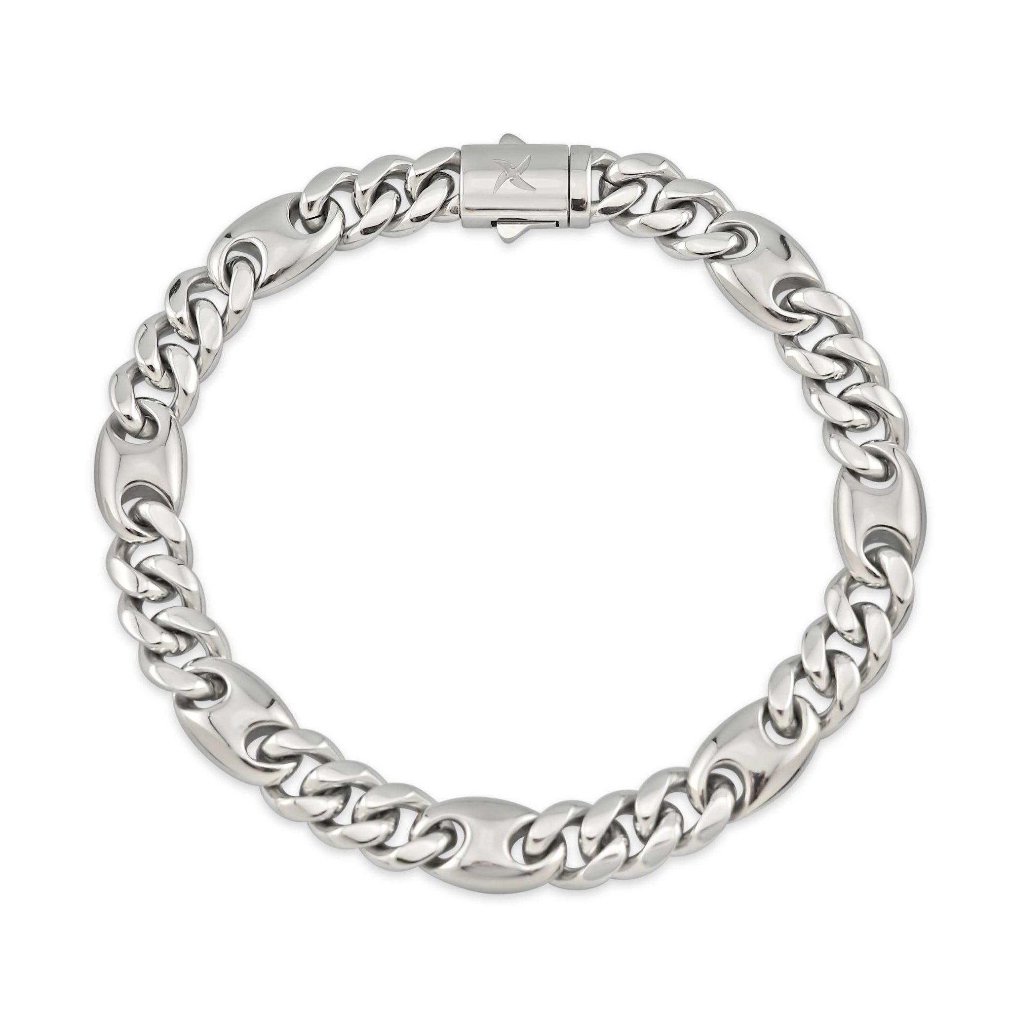 8mm Mariner Cuban Hybrid Link Bracelet (Stainless Steel