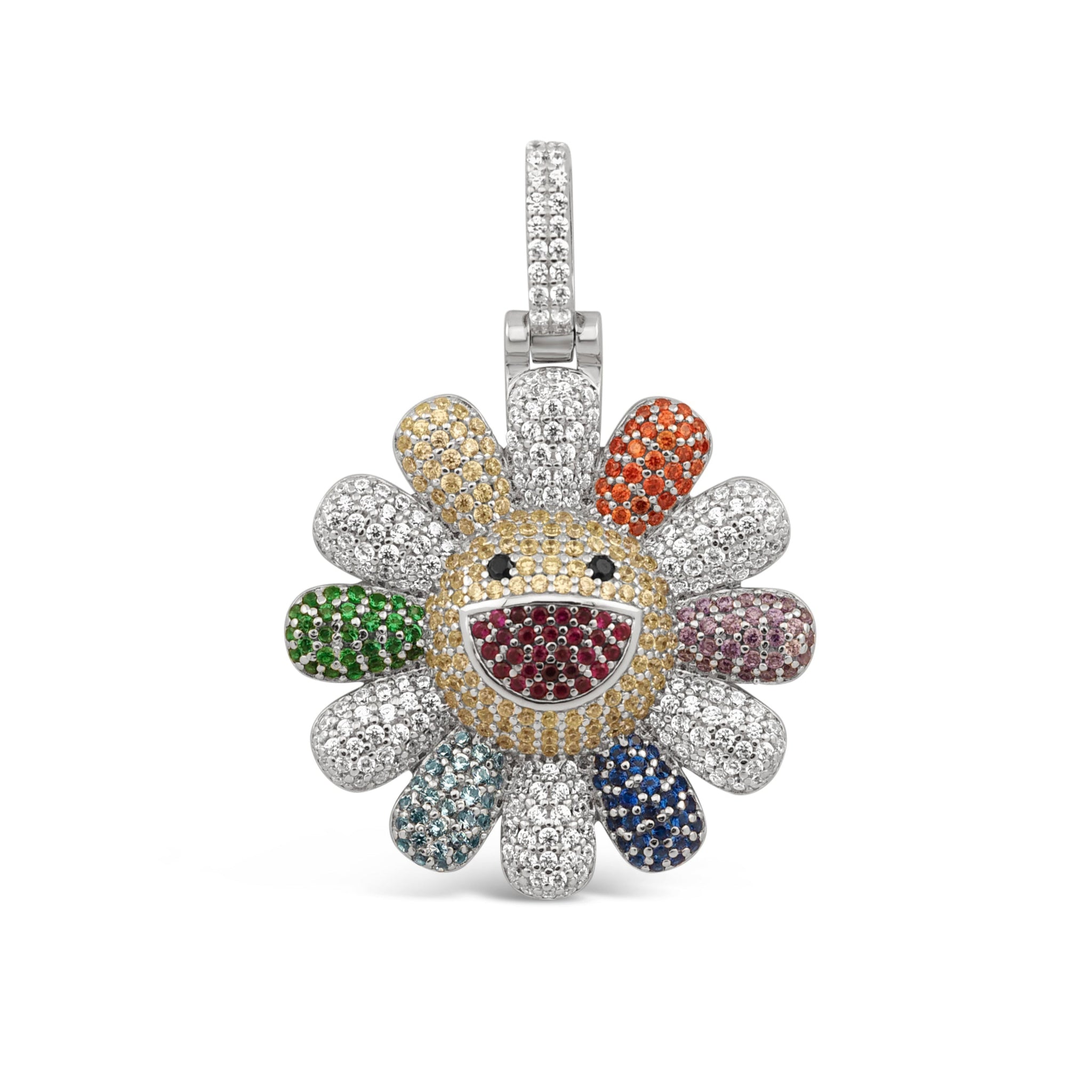 スマホアクセサリー DECO depuis 1985 3D FLOWER MALTI CHAIN Multicolor TM Flower Pendant (.925 Sterling Silver) – Kuyashii Jewelry
