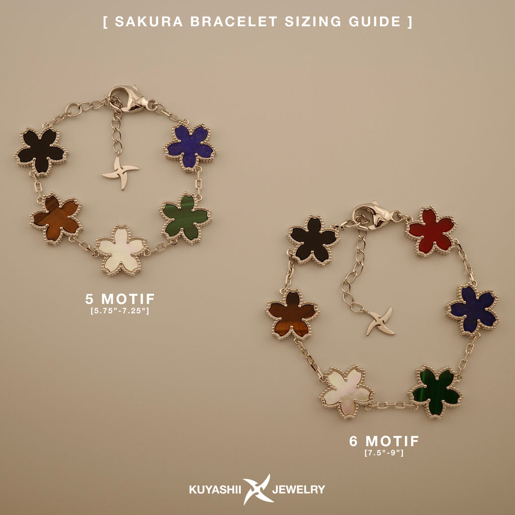 Multistone Sakura Motif Bracelet [.925 Sterling Silver]
