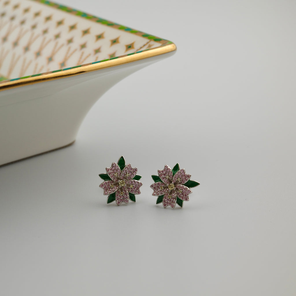 Sakura Stud Earring (.925 Sterling Silver) – Kuyashii Jewelry