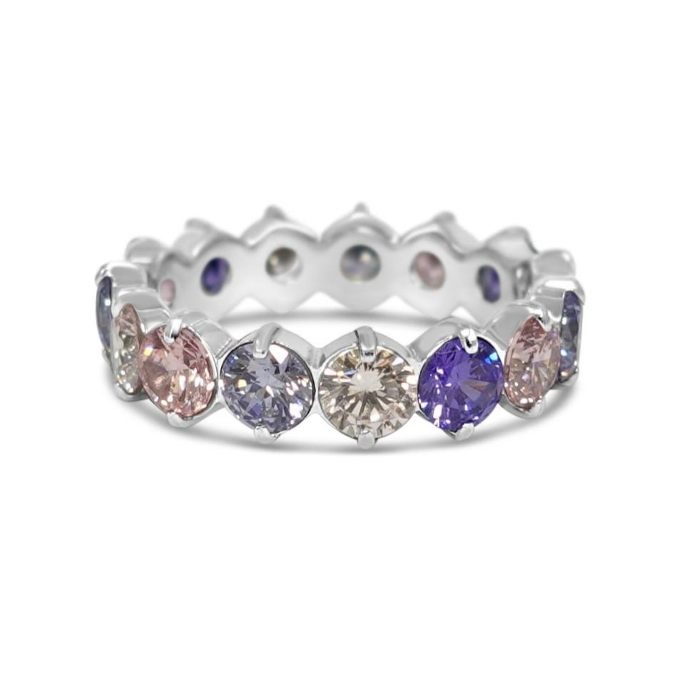 5mm Lilac Round Eternity Ring (Stainless Steel)