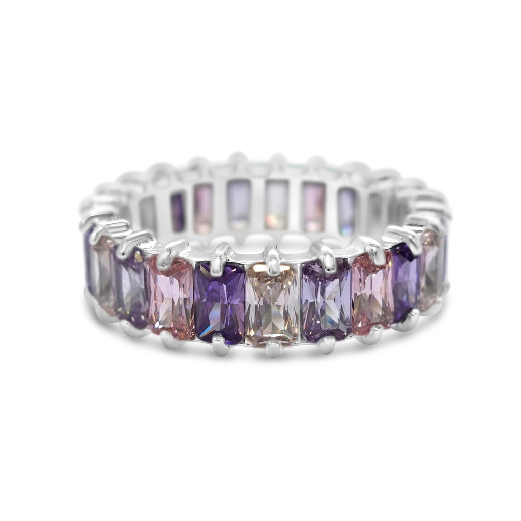 6mm Lilac Baguette Eternity Ring (Stainless Steel)