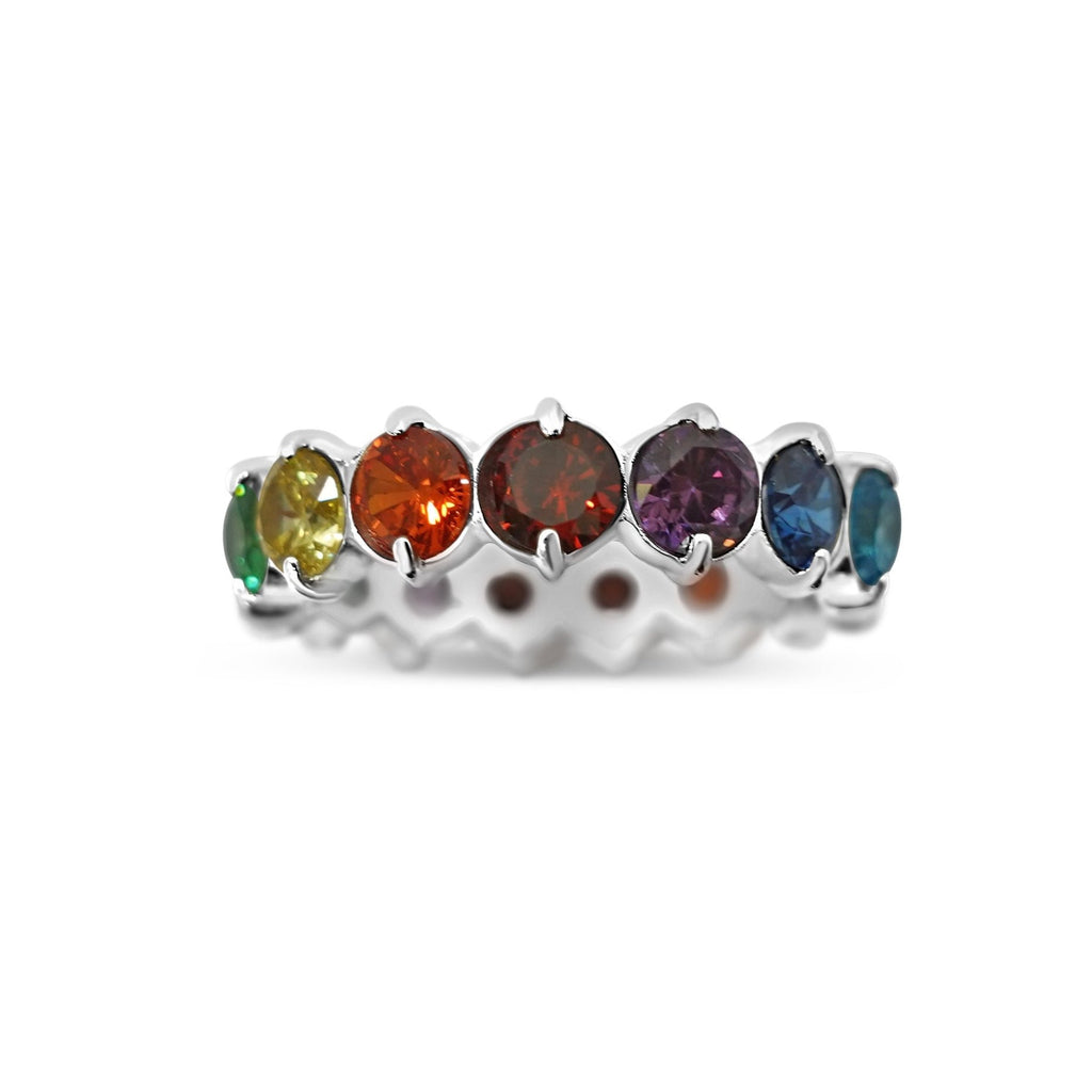 5mm Rainbow Round Eternity Ring (Stainless Steel)