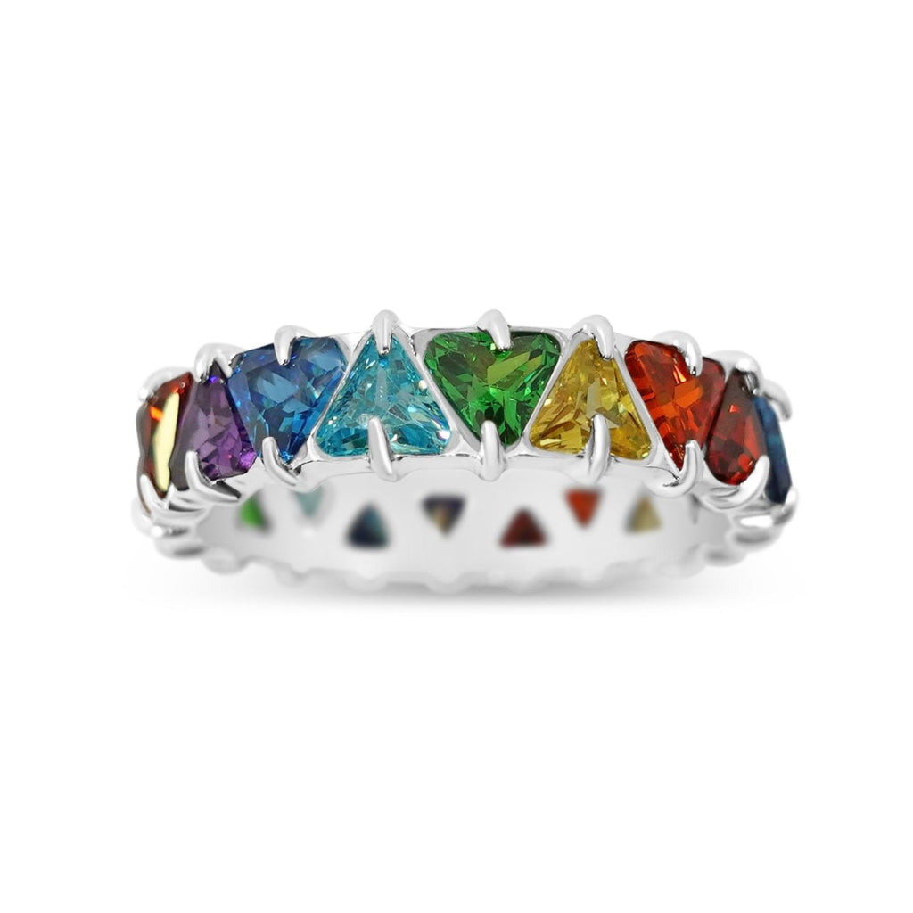 5mm Rainbow Triangular Eternity Ring (Stainless Steel)