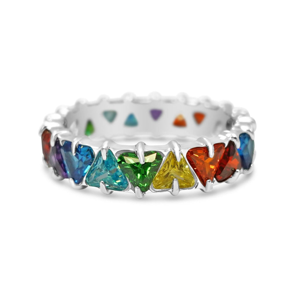 5mm Rainbow Triangular Eternity Ring (Stainless Steel)