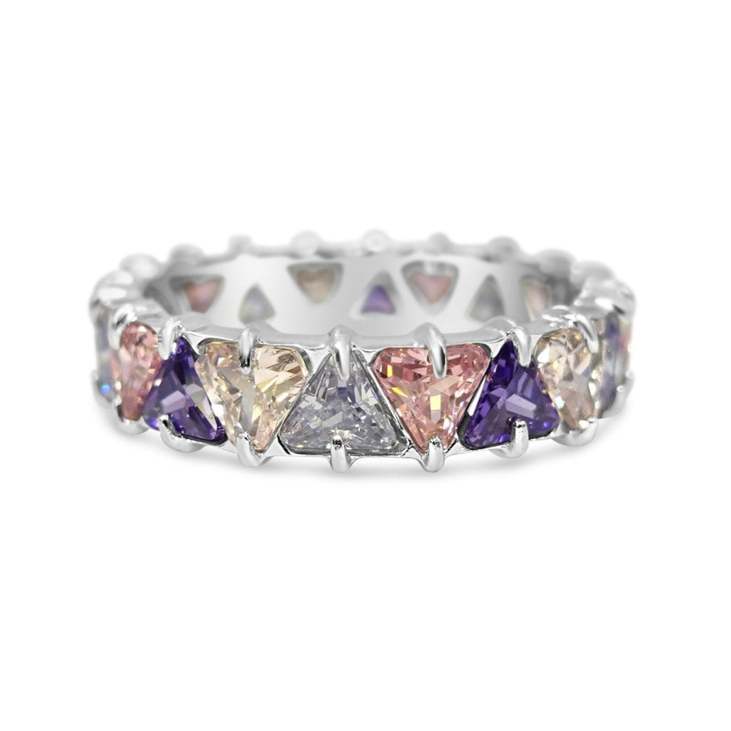 5mm Lilac Triangular Eternity Ring (Stainless Steel)