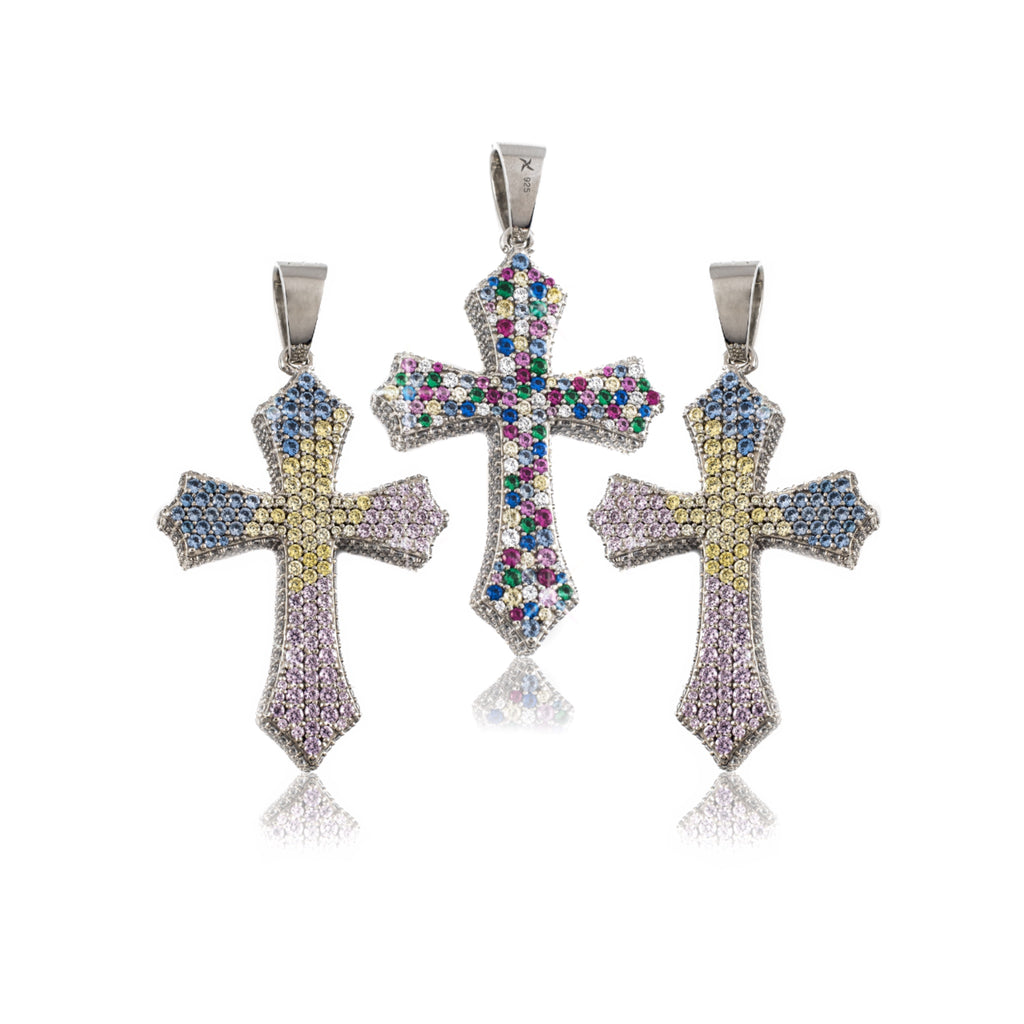 360 Reversible Easter Cross Pendant (.925 Sterling Silver)