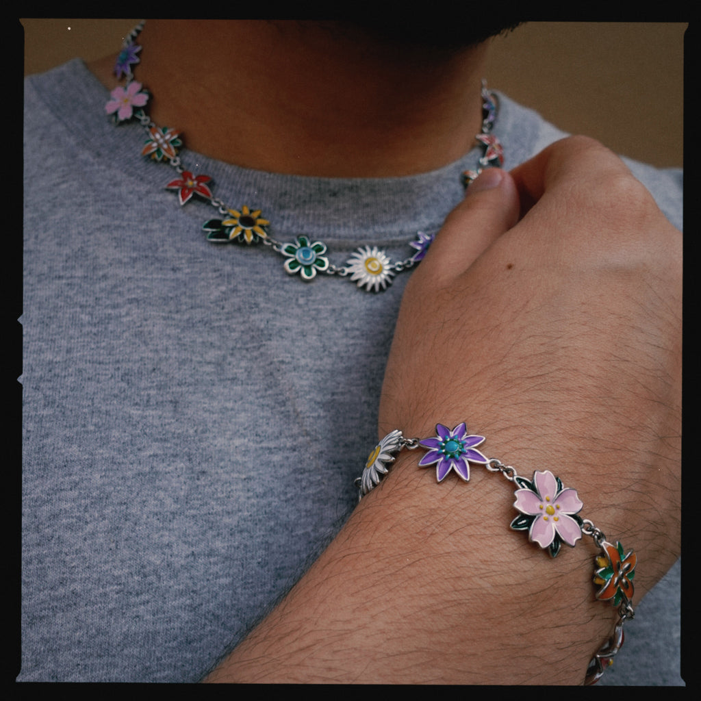 Enamel Flora Bracelet (Stainless Steel)