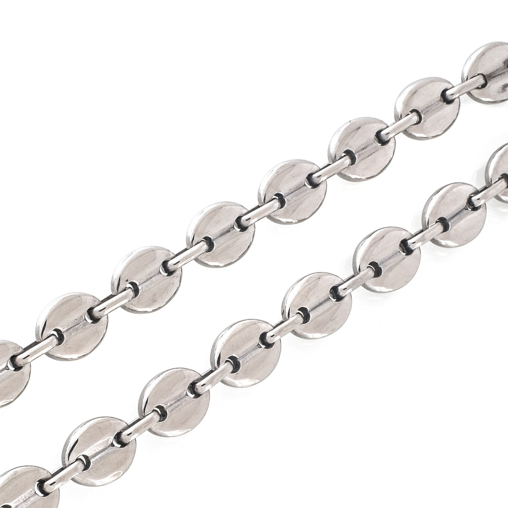11mm Mariner Link Chain (18K White Gold/Stainless Steel)