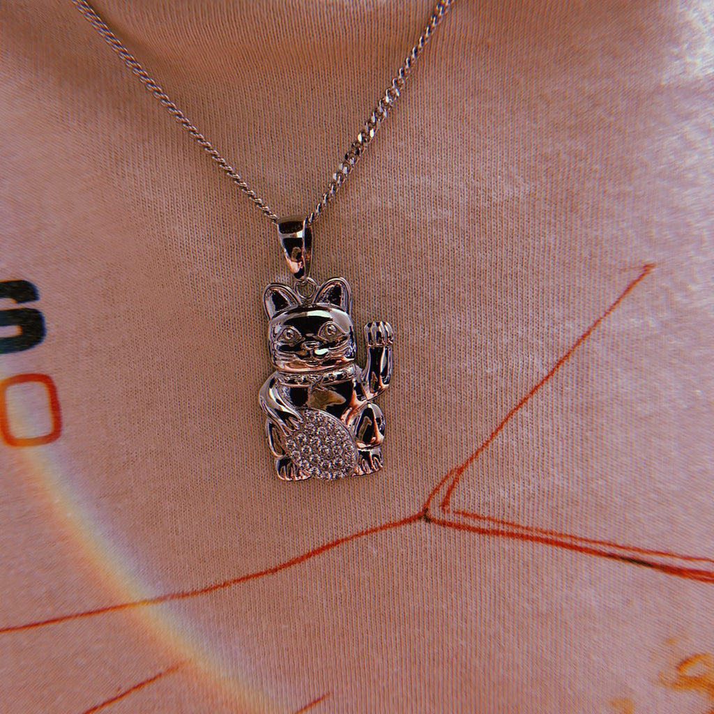 Lucky Cat Pendant (.925 Sterling Silver)