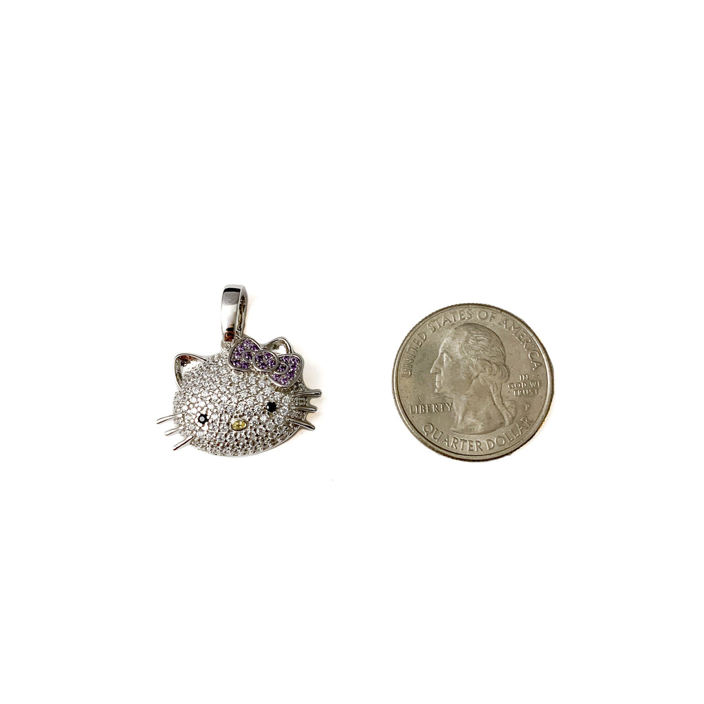 Kitty Pendant- Purple (.925 Sterling Silver)