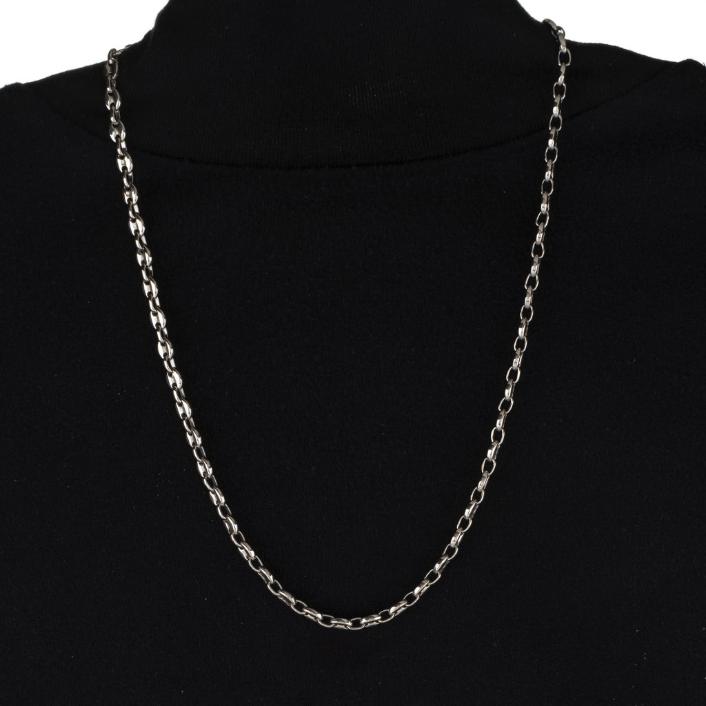 6mm Mariner Link Chain (18K White Gold/Stainless Steel)
