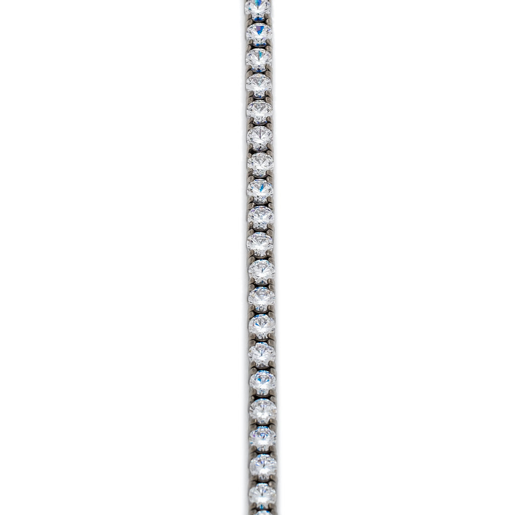 4mm Pure White Tennis Bracelet (.925 Sterling Silver)
