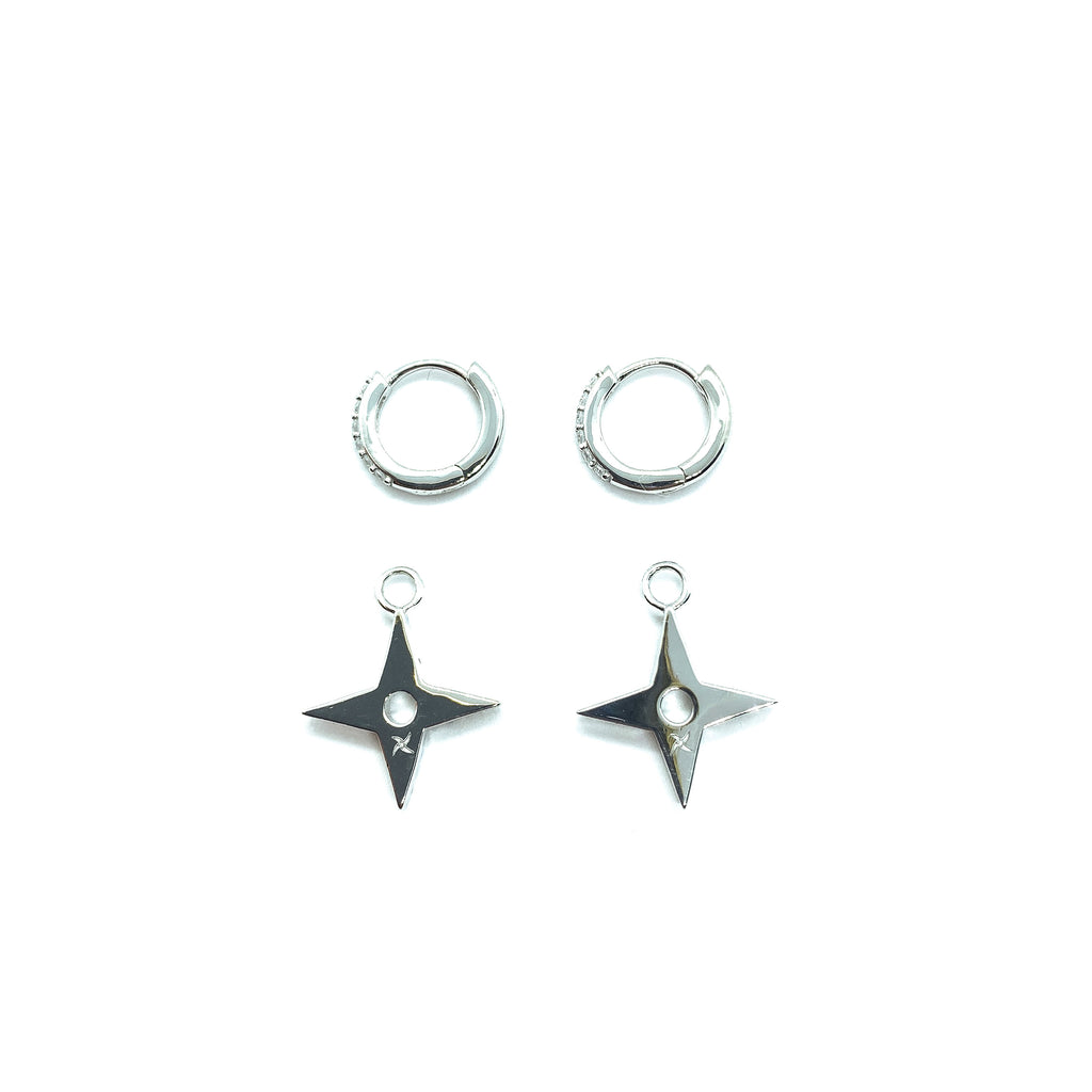 Kuyashii Ninja Star Earrings V2 (.925 Sterling Silver)