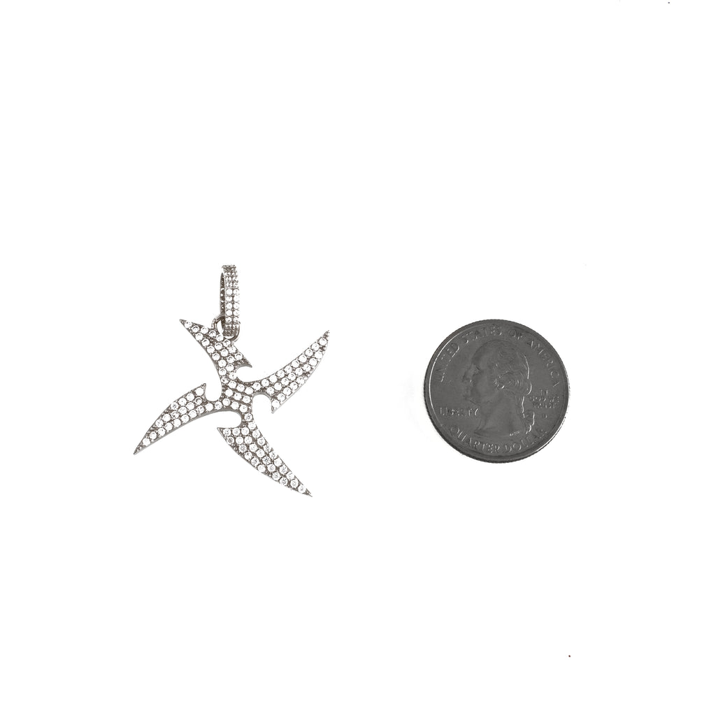 Iced Out Kuyashii Logo Pendant (.925 Sterling Silver)