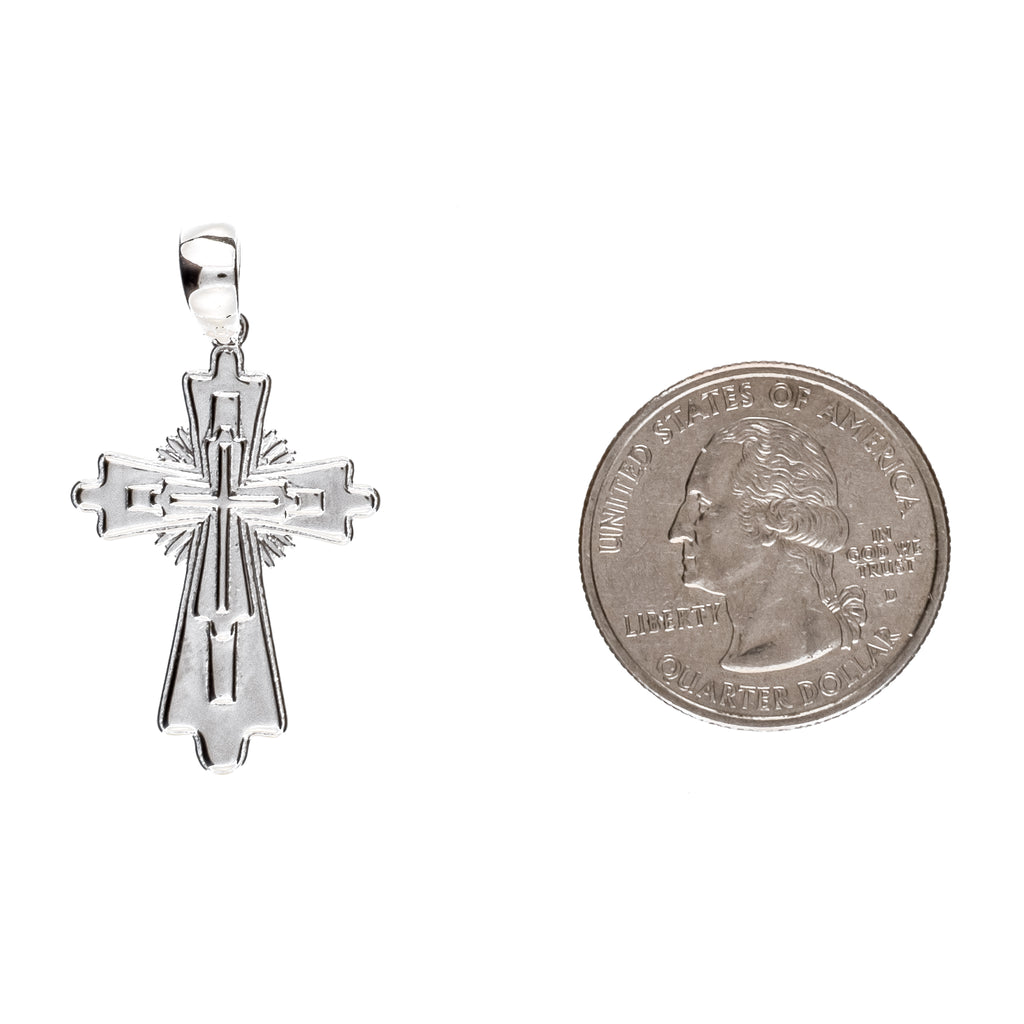 Layered Cross Pendant (.925 Sterling Silver)