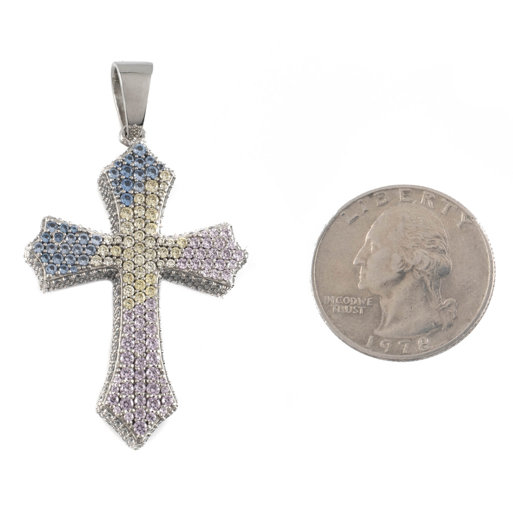 360 Reversible Easter Cross Pendant (.925 Sterling Silver)
