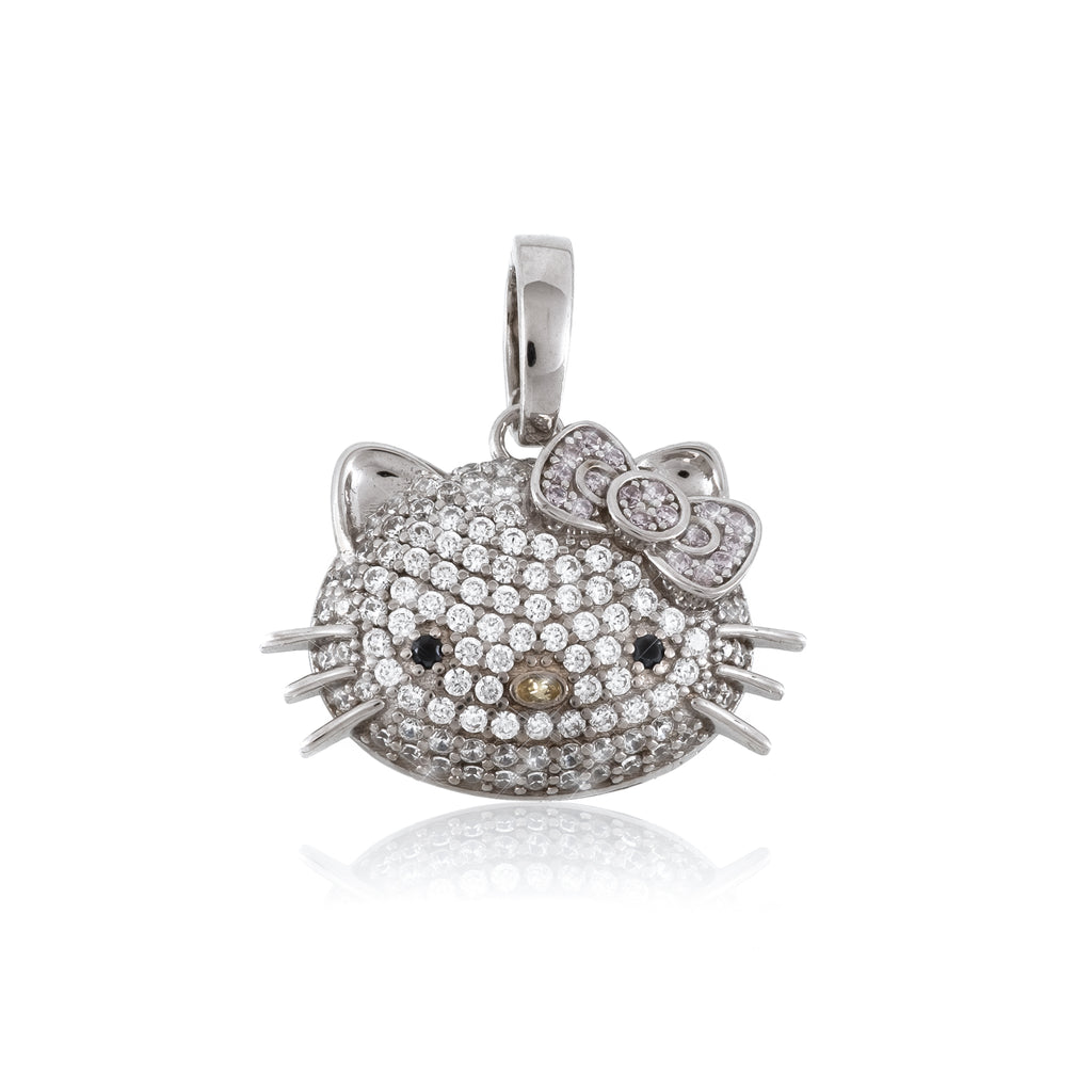 Kitty Pendant- Pink (.925 Sterling Silver)