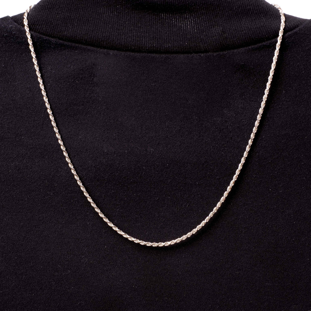 2.3mm Diamond Cut Rope Chain (.925 Sterling Silver)