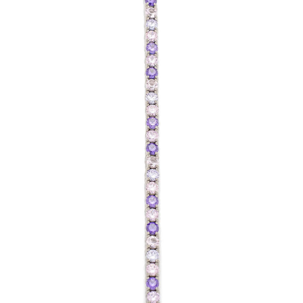 4mm Lilac Tennis Bracelet (.925 Sterling Silver)